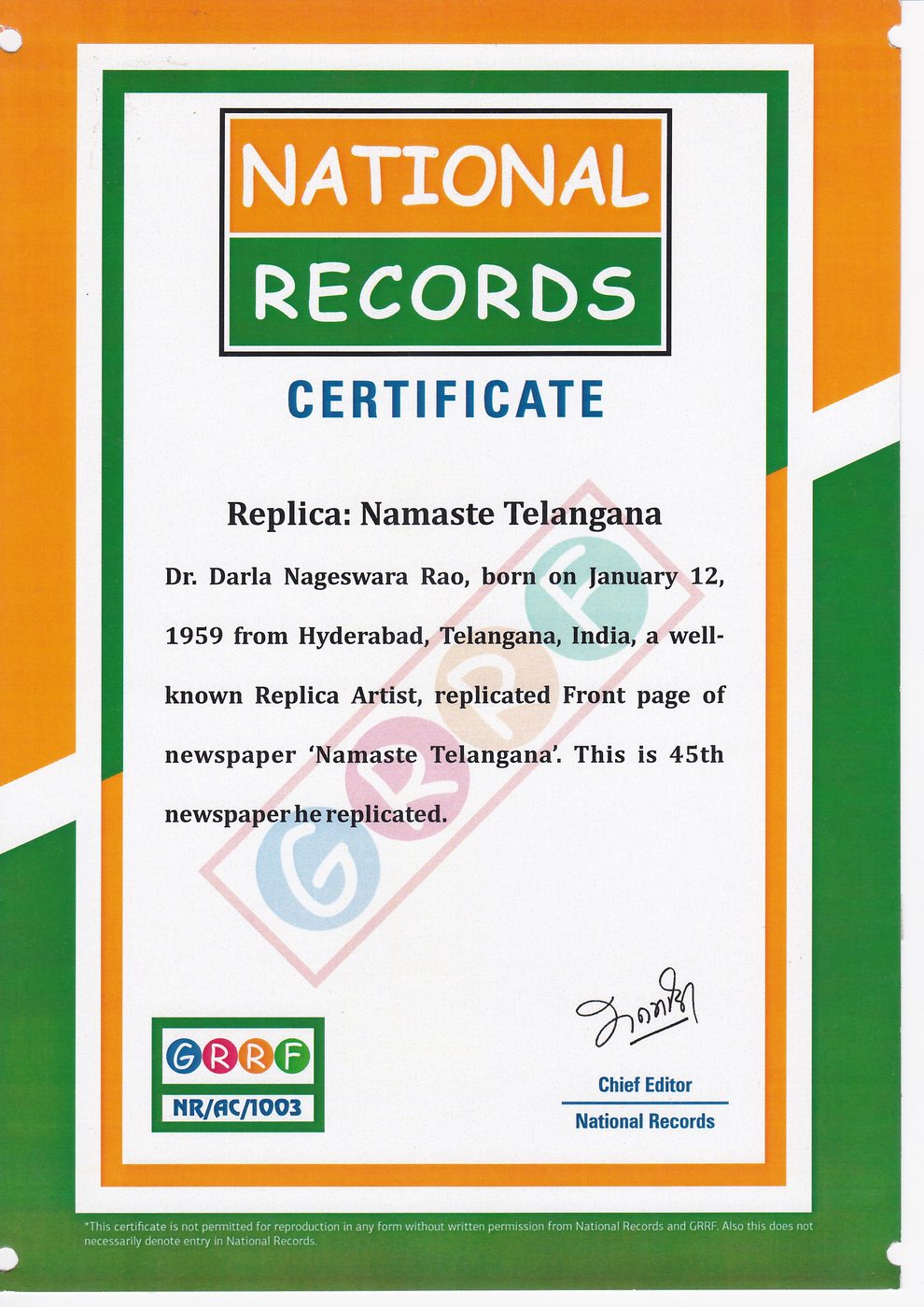 Replica Art of Newspaper Front Pages certificate — photo 14