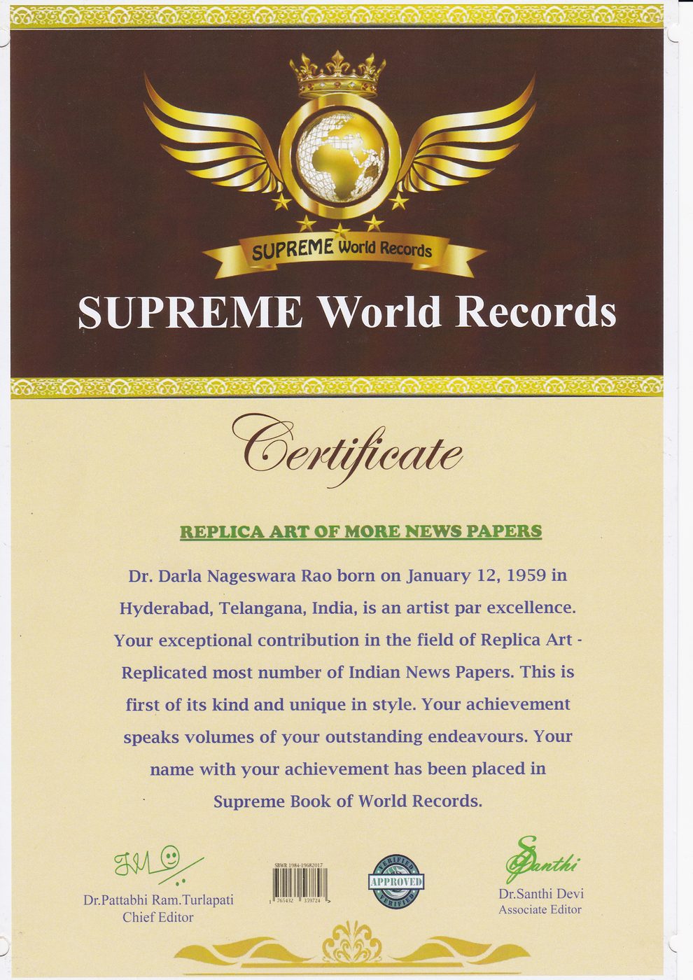 Replica Art of Newspaper Front Pages certificate — photo 15