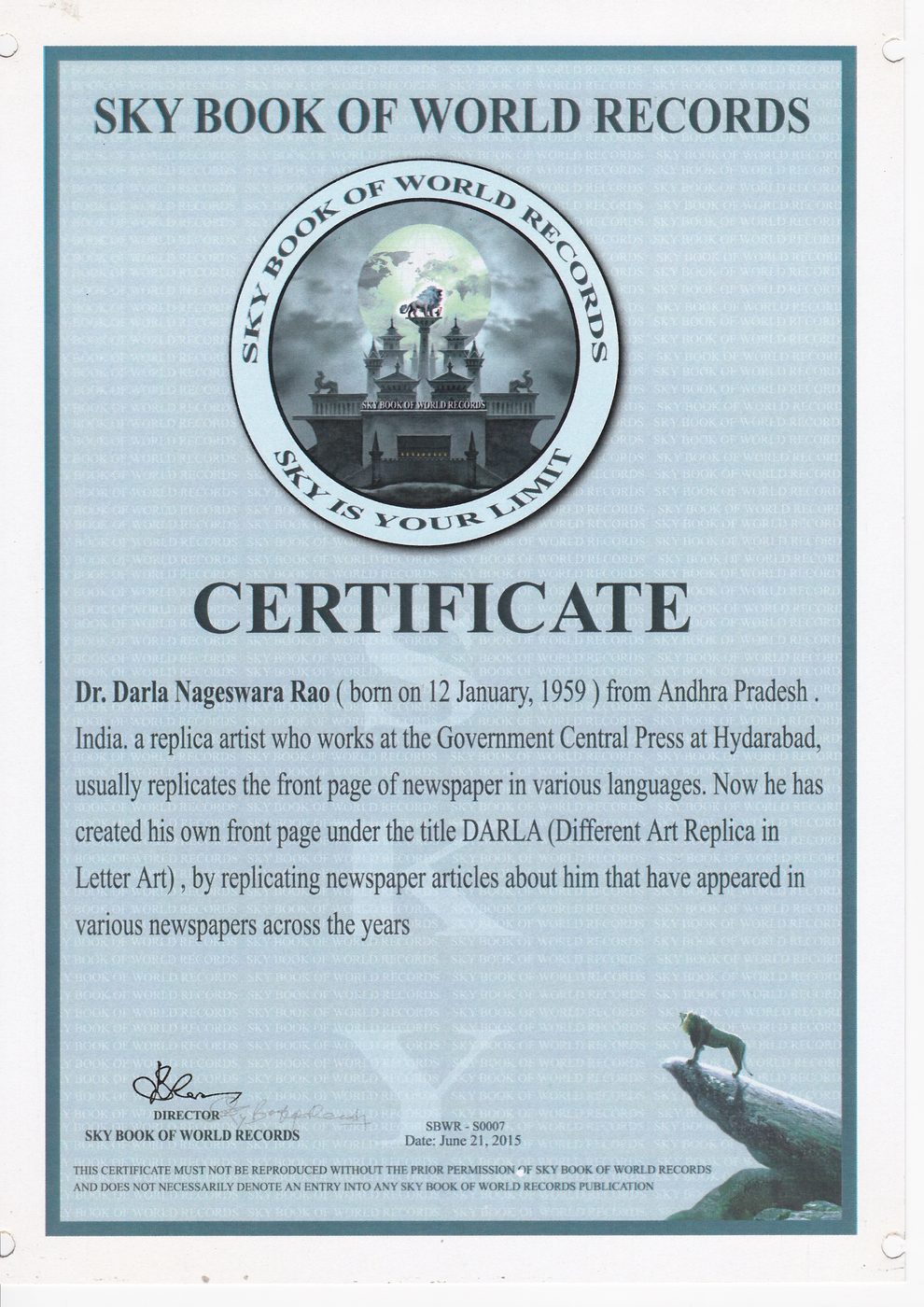 Original Artist Newspaper DARLA certificate — photo 15