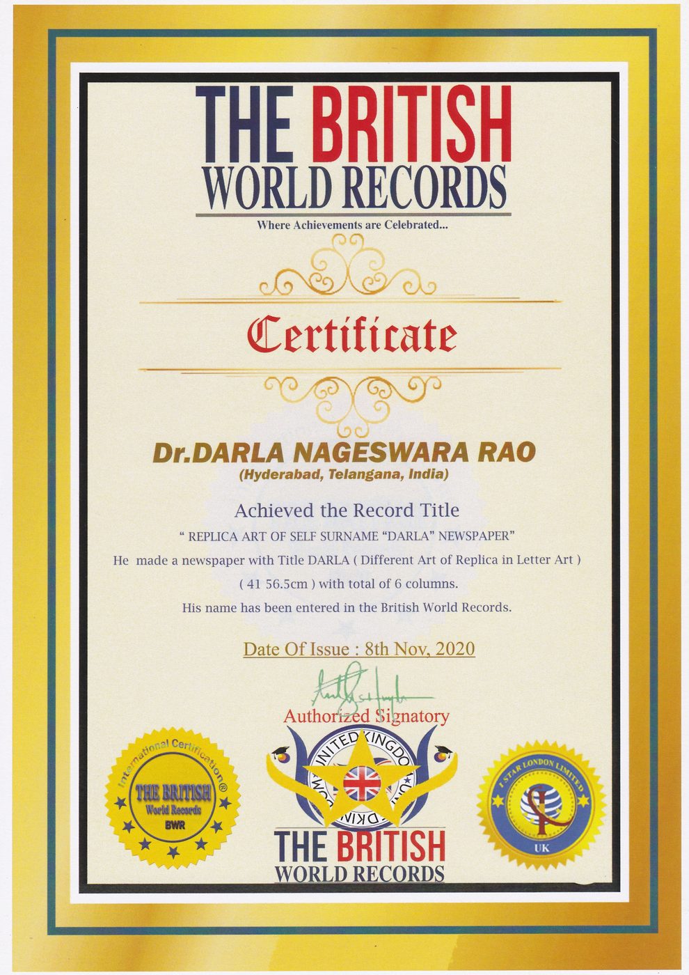 Original Artist Newspaper DARLA certificate — photo 16