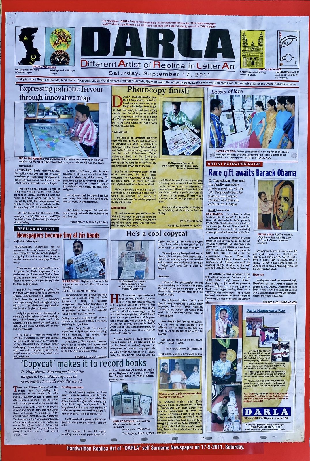 Original Artist Newspaper DARLA