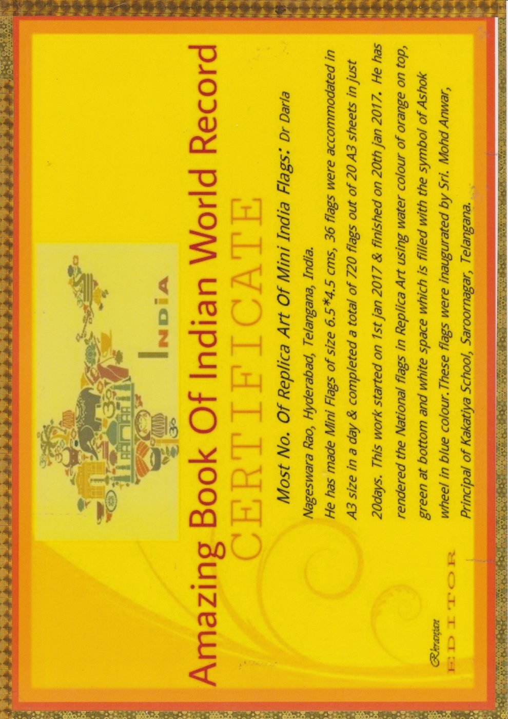 Mini Indian Flags certificate — photo 3