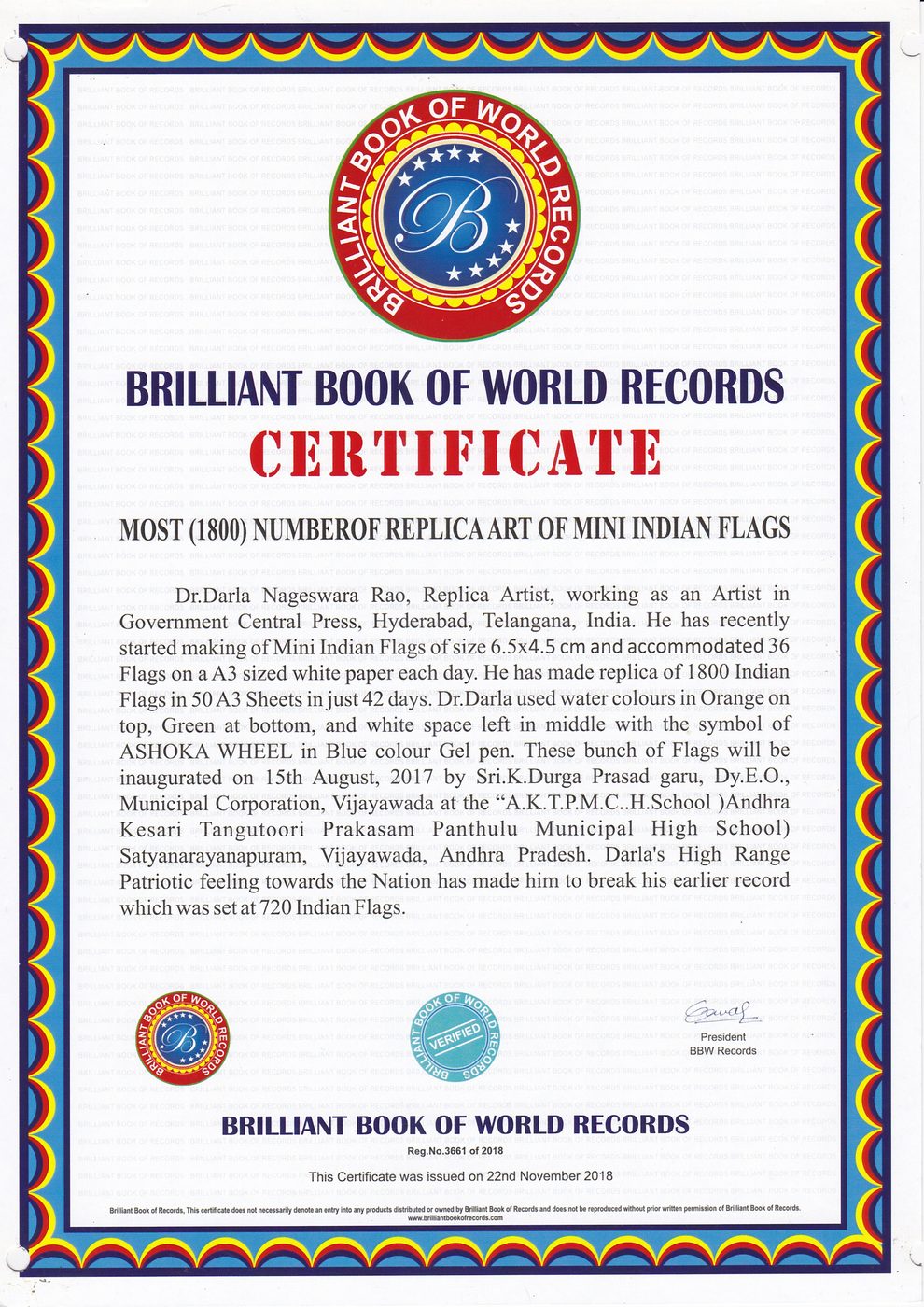 Mini Indian Flags certificate — photo 4