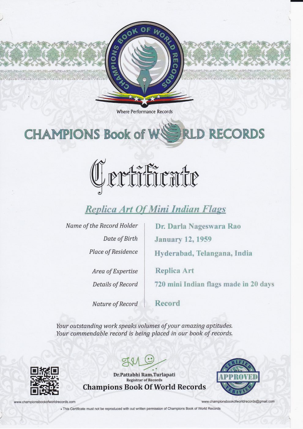 Mini Indian Flags certificate — photo 5
