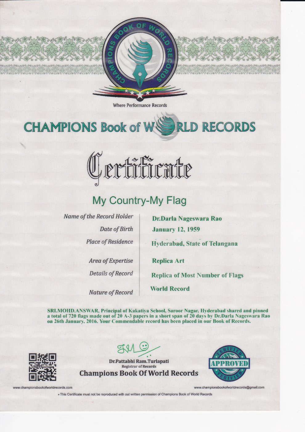 Mini Indian Flags certificate — photo 6