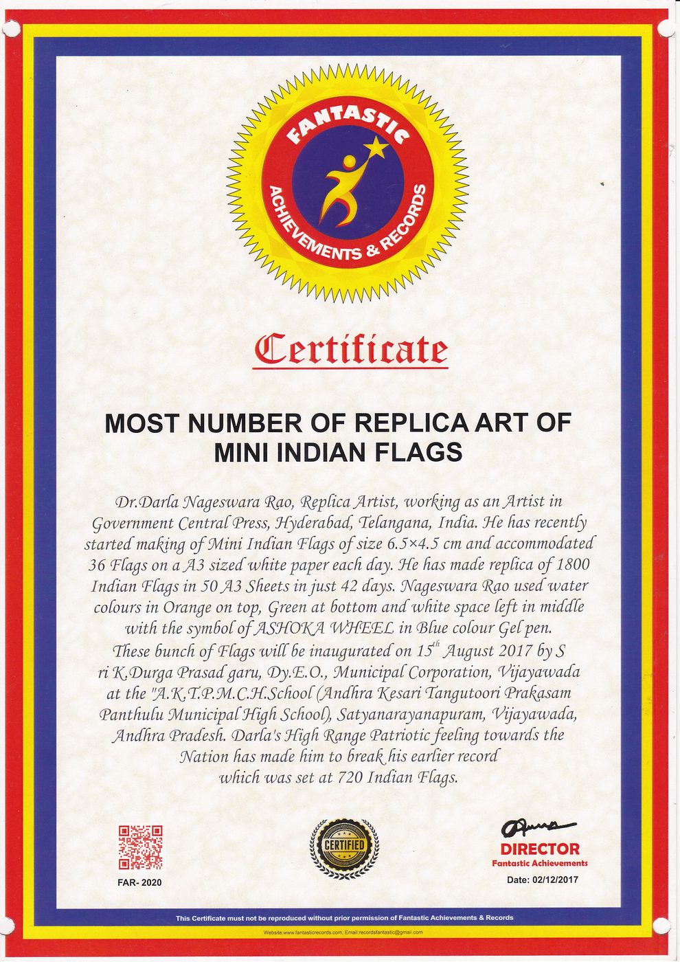 Mini Indian Flags certificate — photo 8