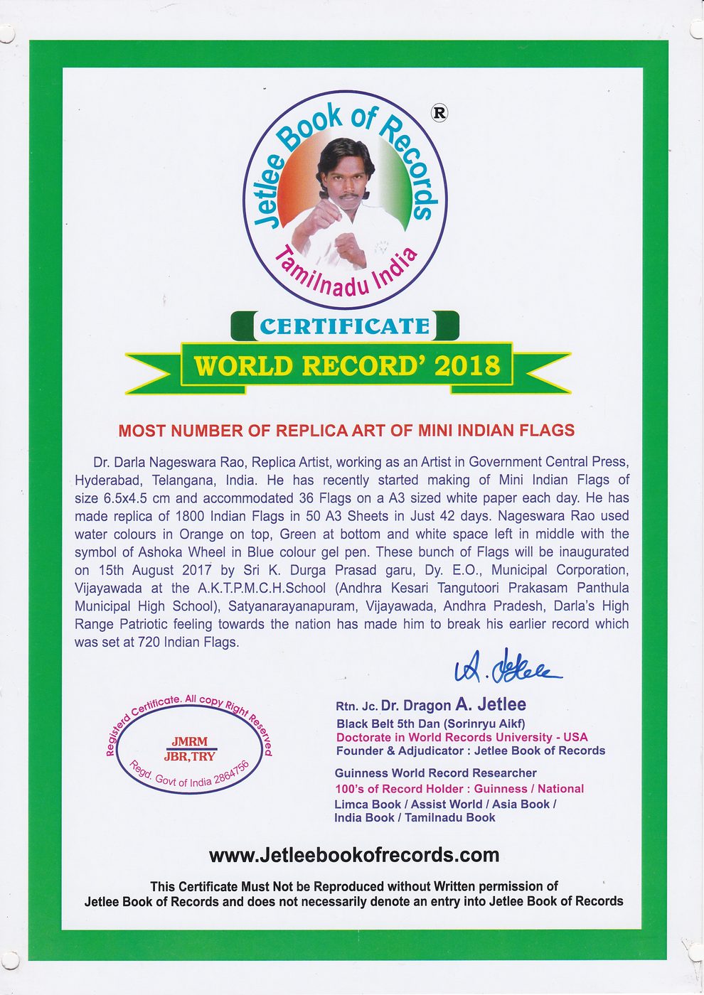 Mini Indian Flags certificate — photo 11