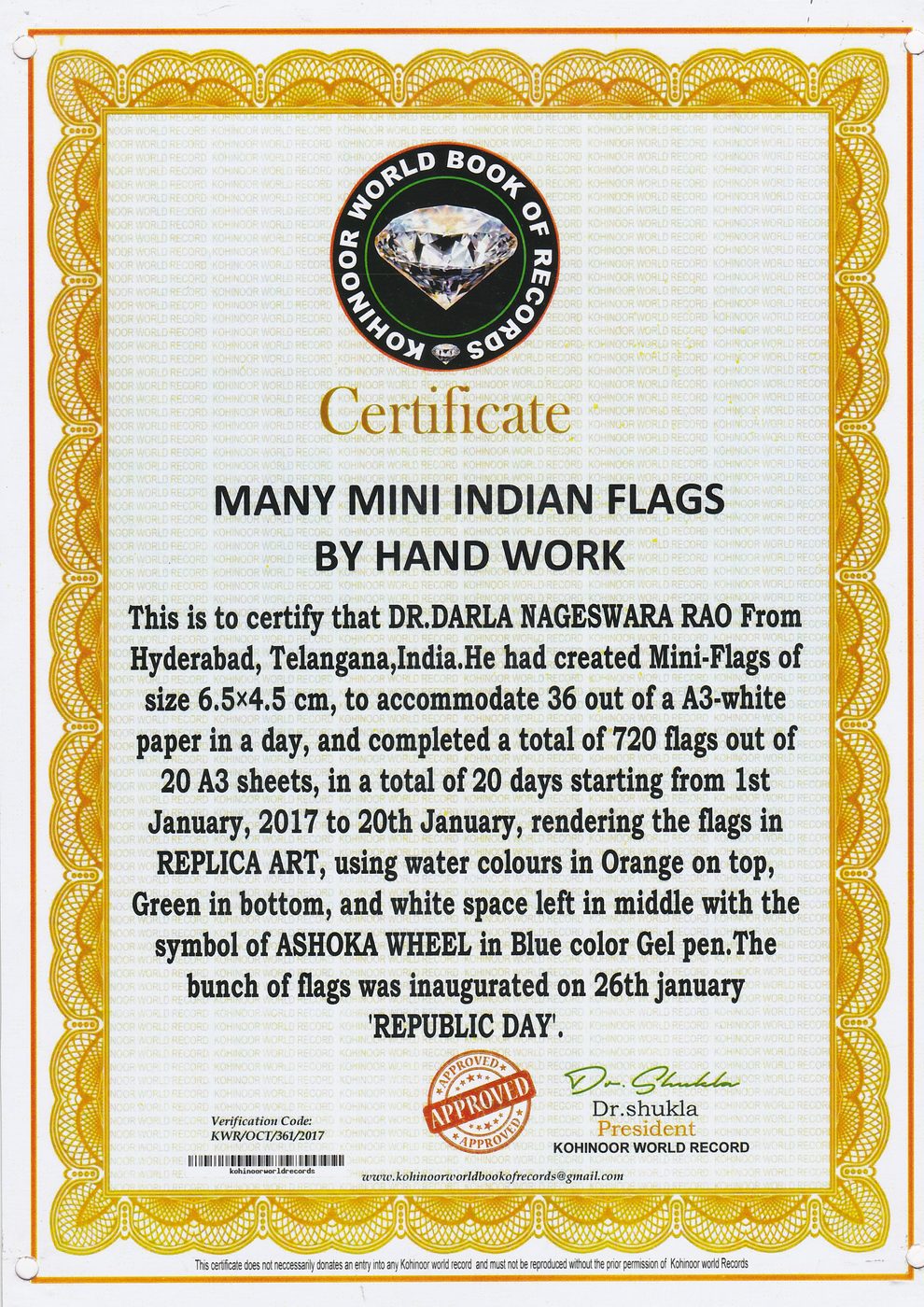 Mini Indian Flags certificate — photo 12