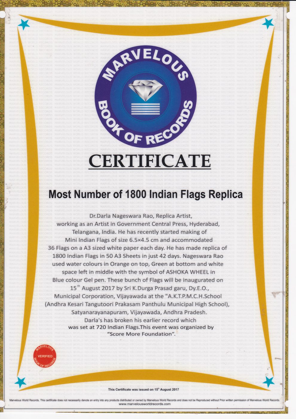Mini Indian Flags certificate — photo 14