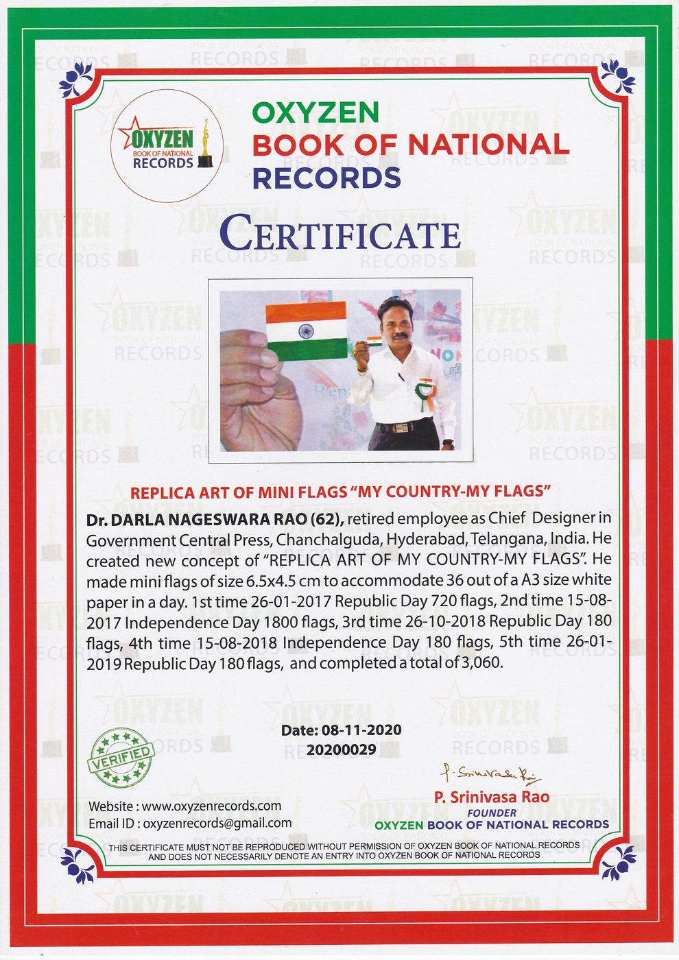 Mini Indian Flags certificate — photo 15