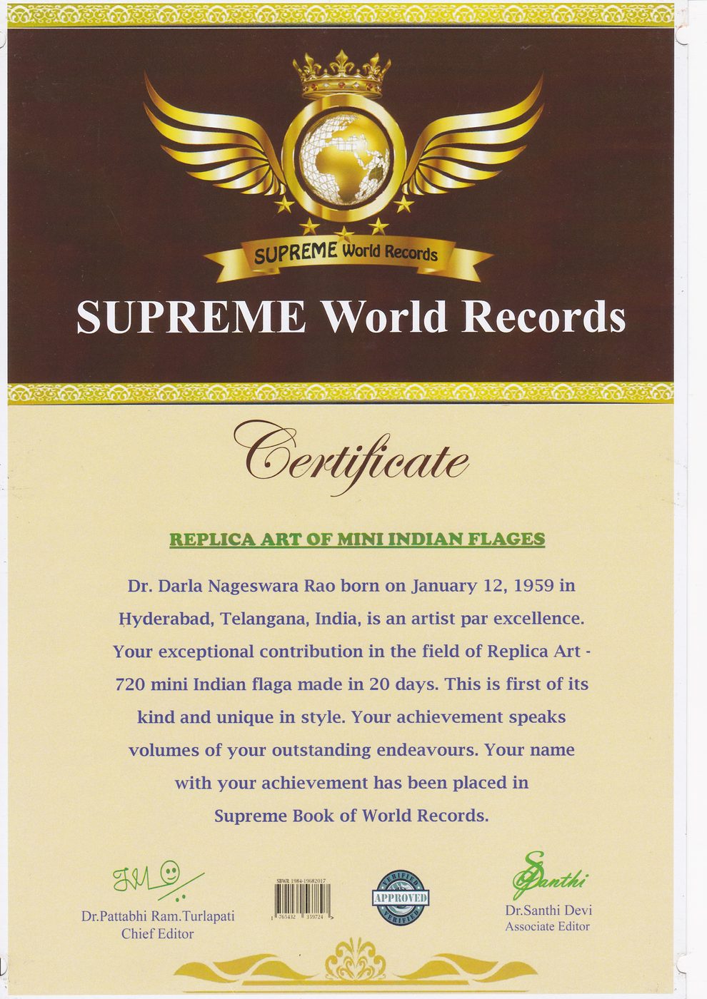 Mini Indian Flags certificate — photo 16