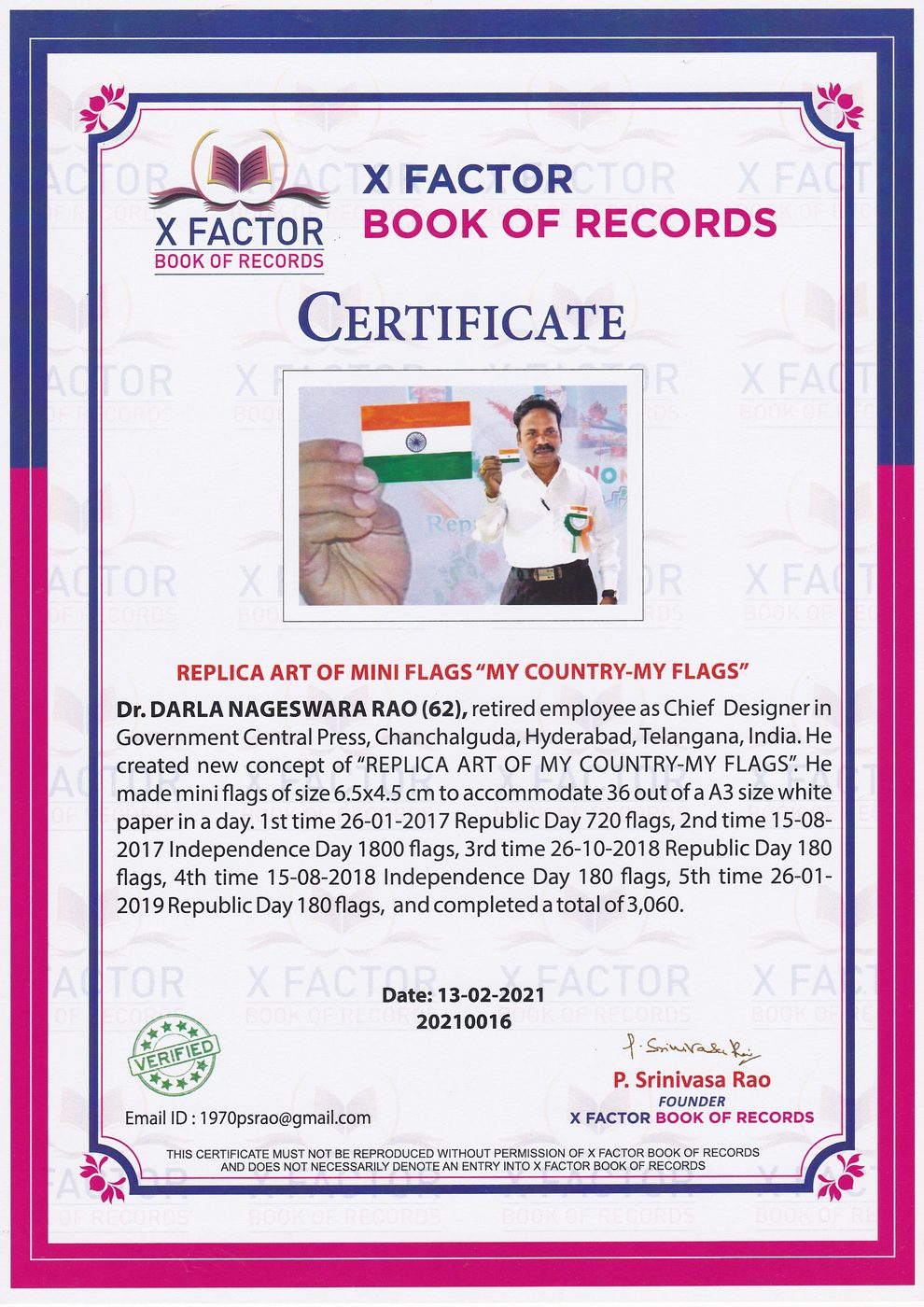 Mini Indian Flags certificate — photo 19