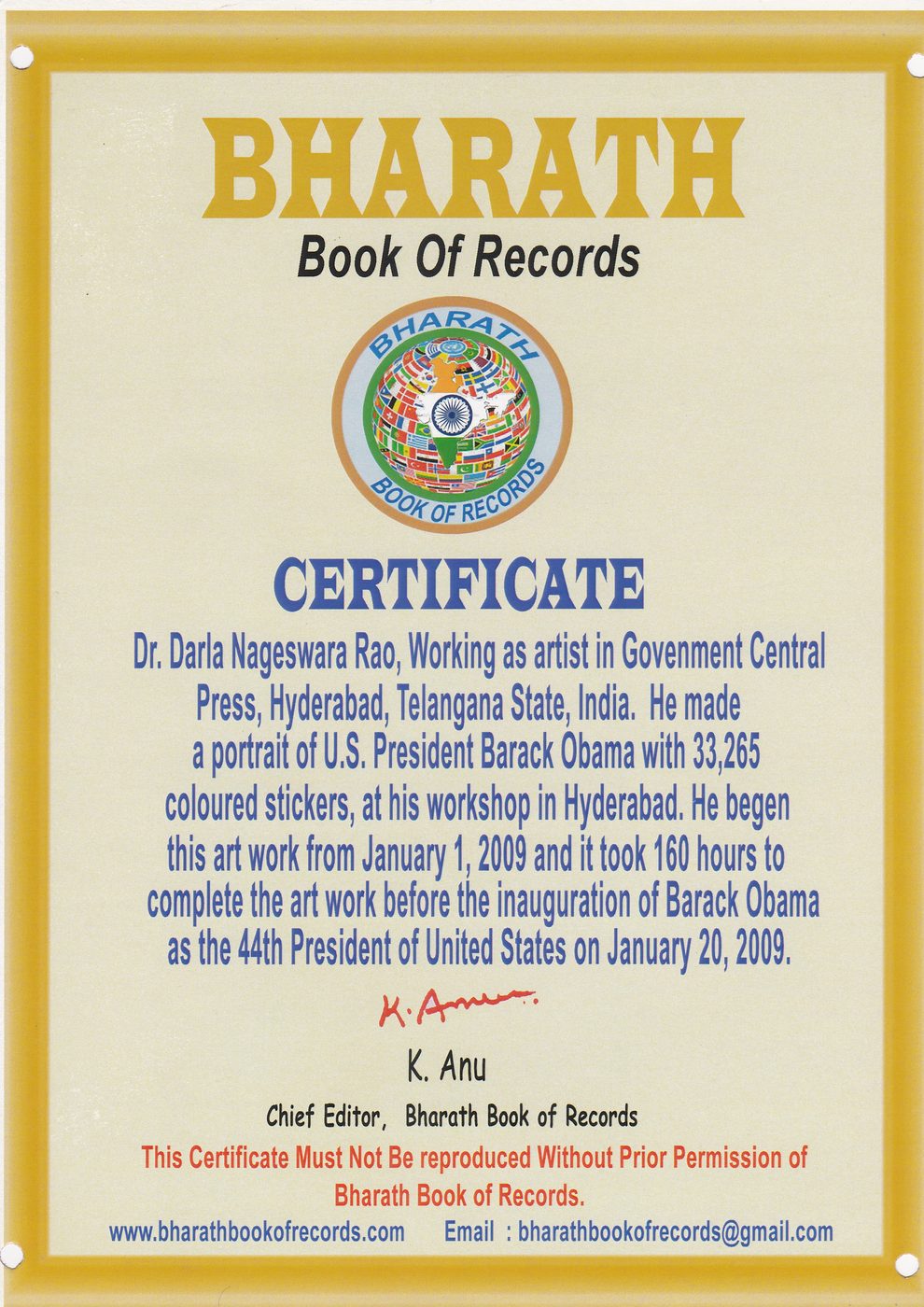 Barack Obama Sticker Portrait certificate — photo 4