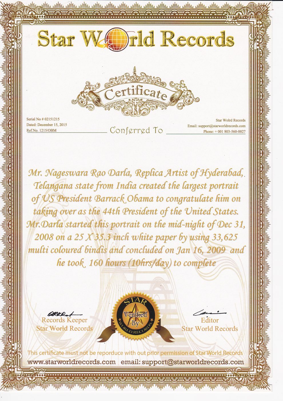Barack Obama Sticker Portrait certificate — photo 14
