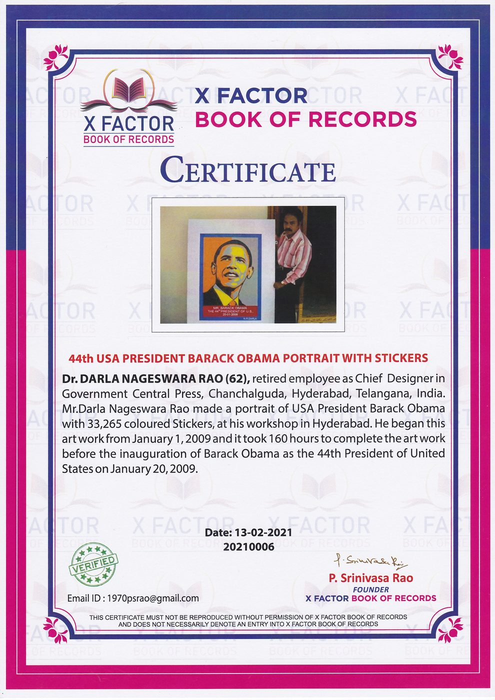Barack Obama Sticker Portrait certificate — photo 16