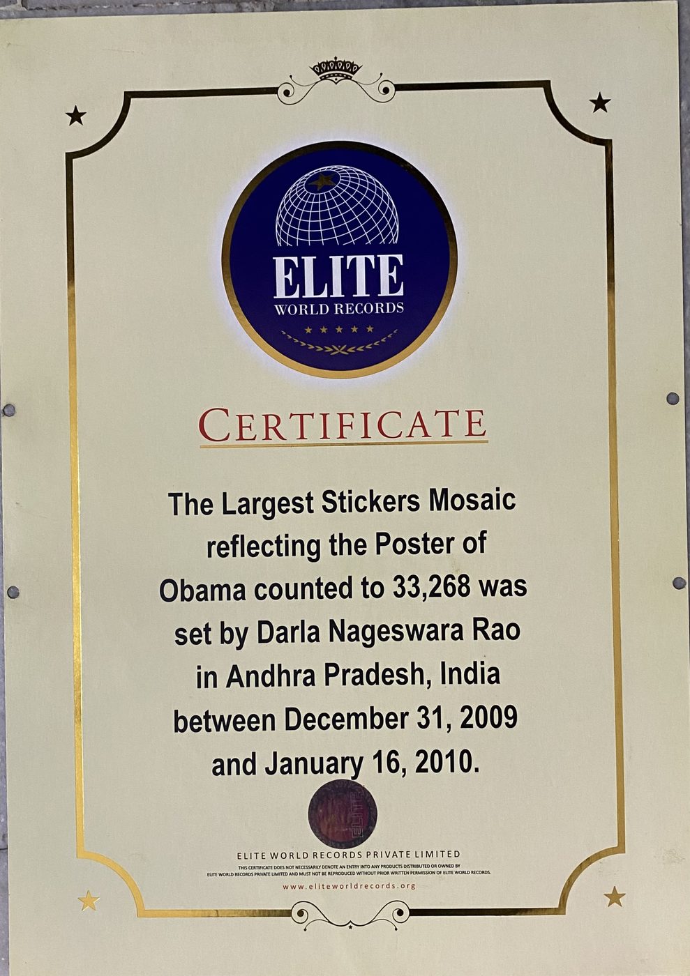 Barack Obama Sticker Portrait certificate — photo 17