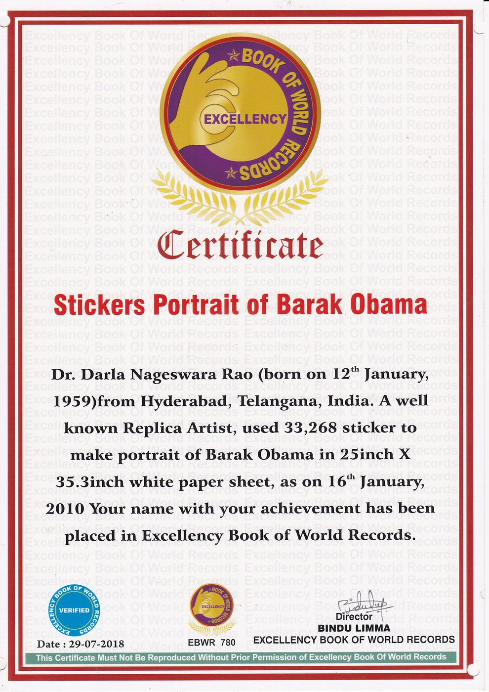 Barack Obama Sticker Portrait certificate — photo 20