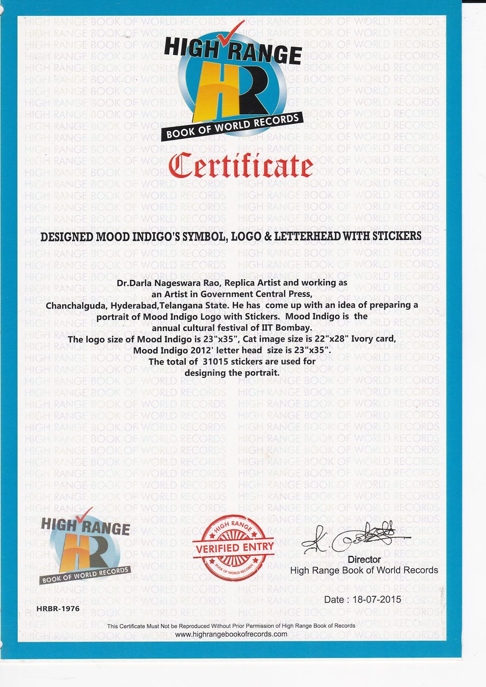 Mood Indigo IIT Bombay certificate — photo 8