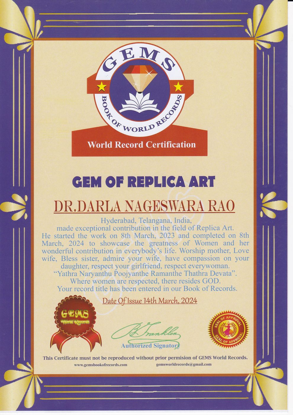 Everyday Salute to Women certificate — photo 9