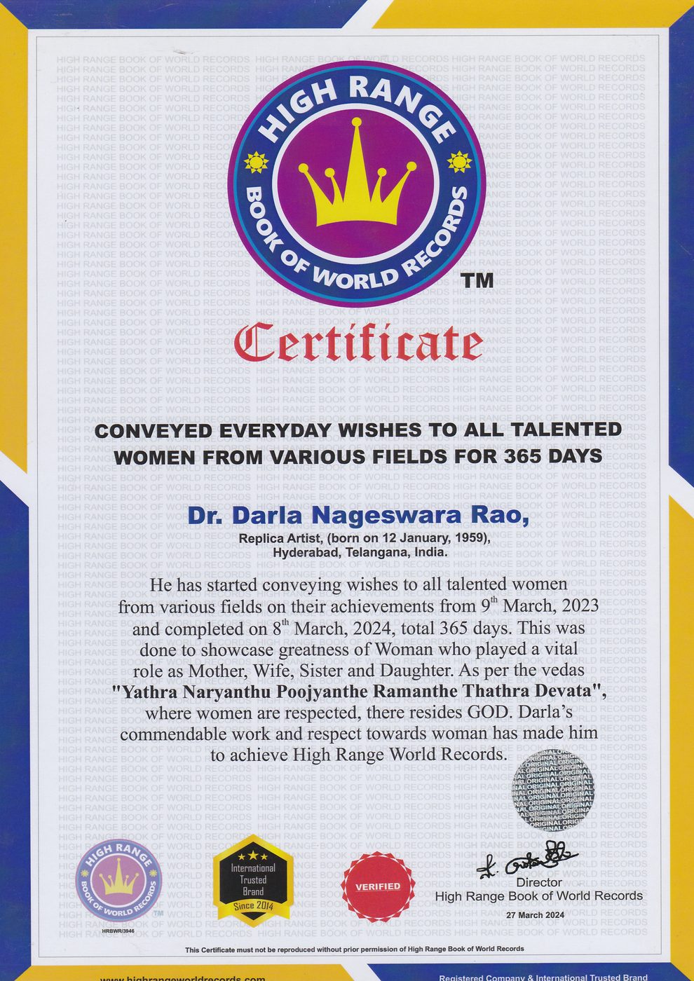 Everyday Salute to Women certificate — photo 12