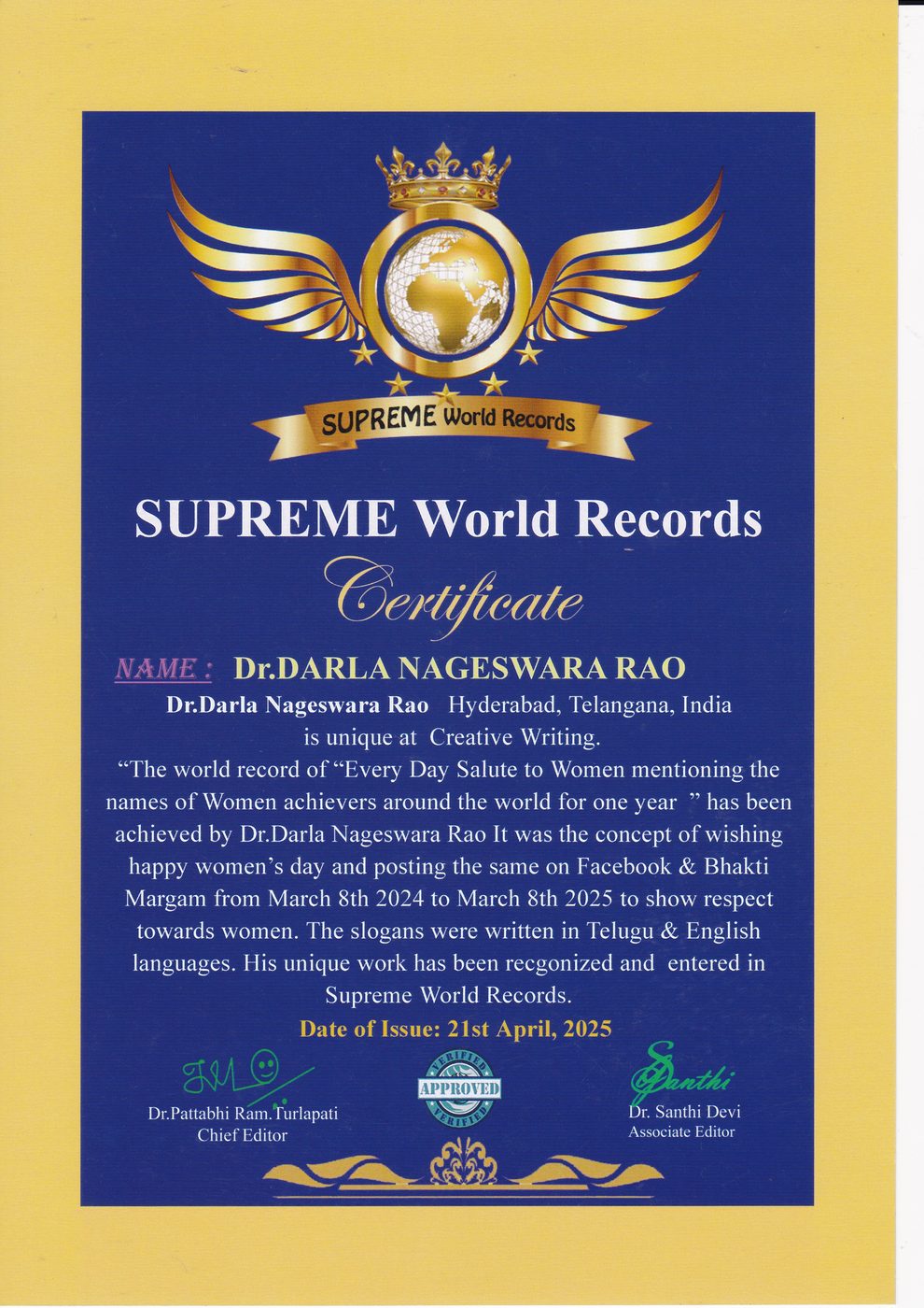 Everyday Salute to Women certificate — photo 17