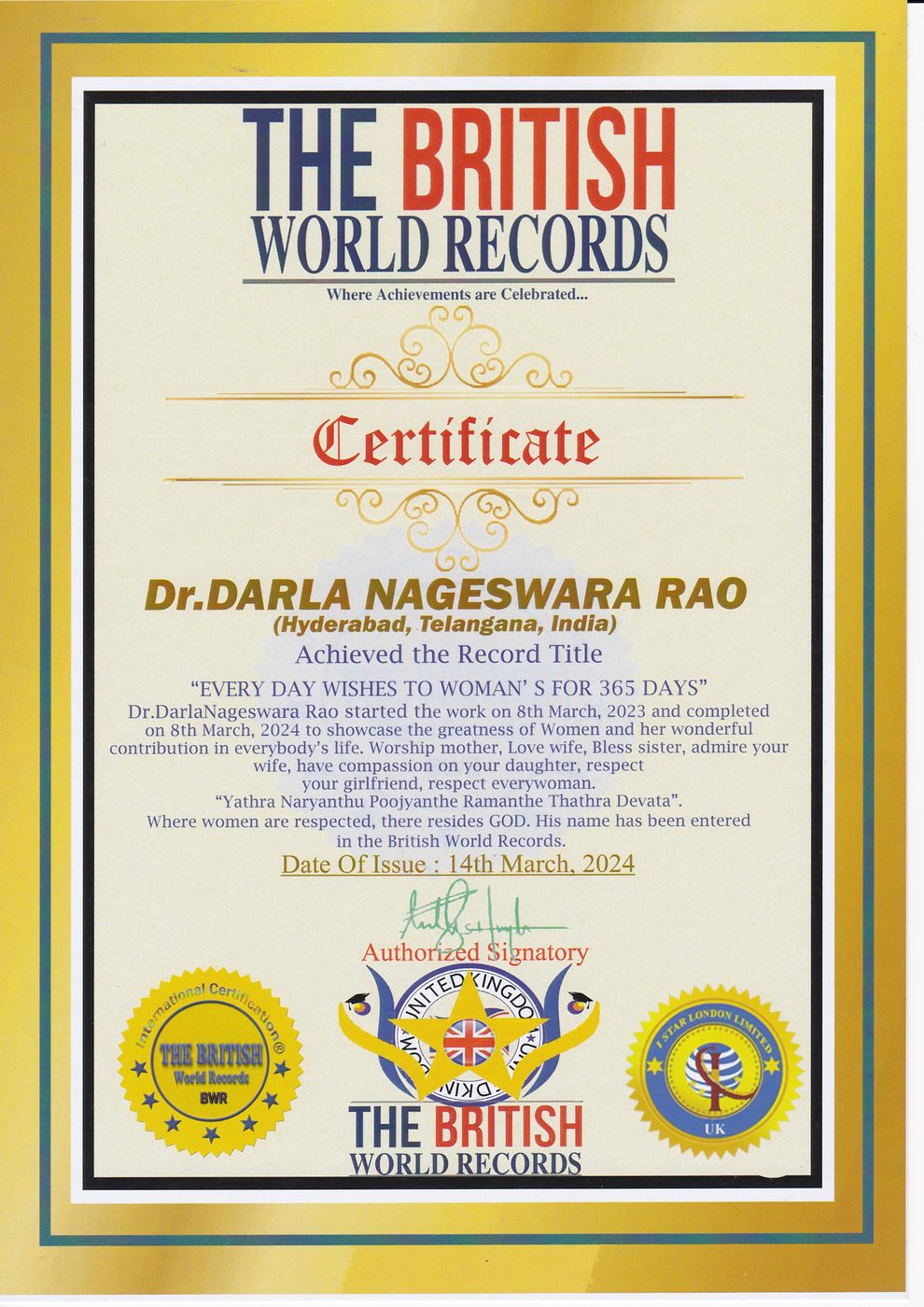 Everyday Salute to Women certificate — photo 19