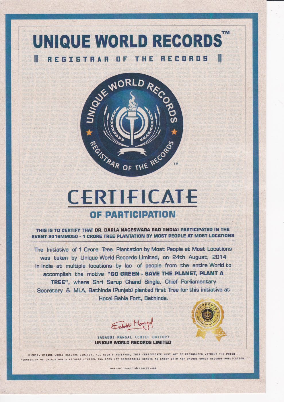 Special and Group Recognitions certificate — photo 3