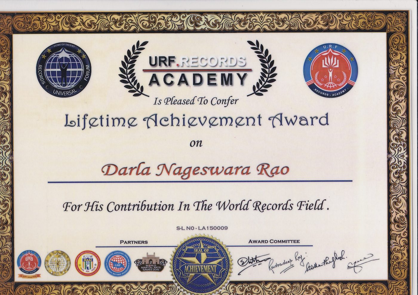 Special and Group Recognitions certificate — photo 7